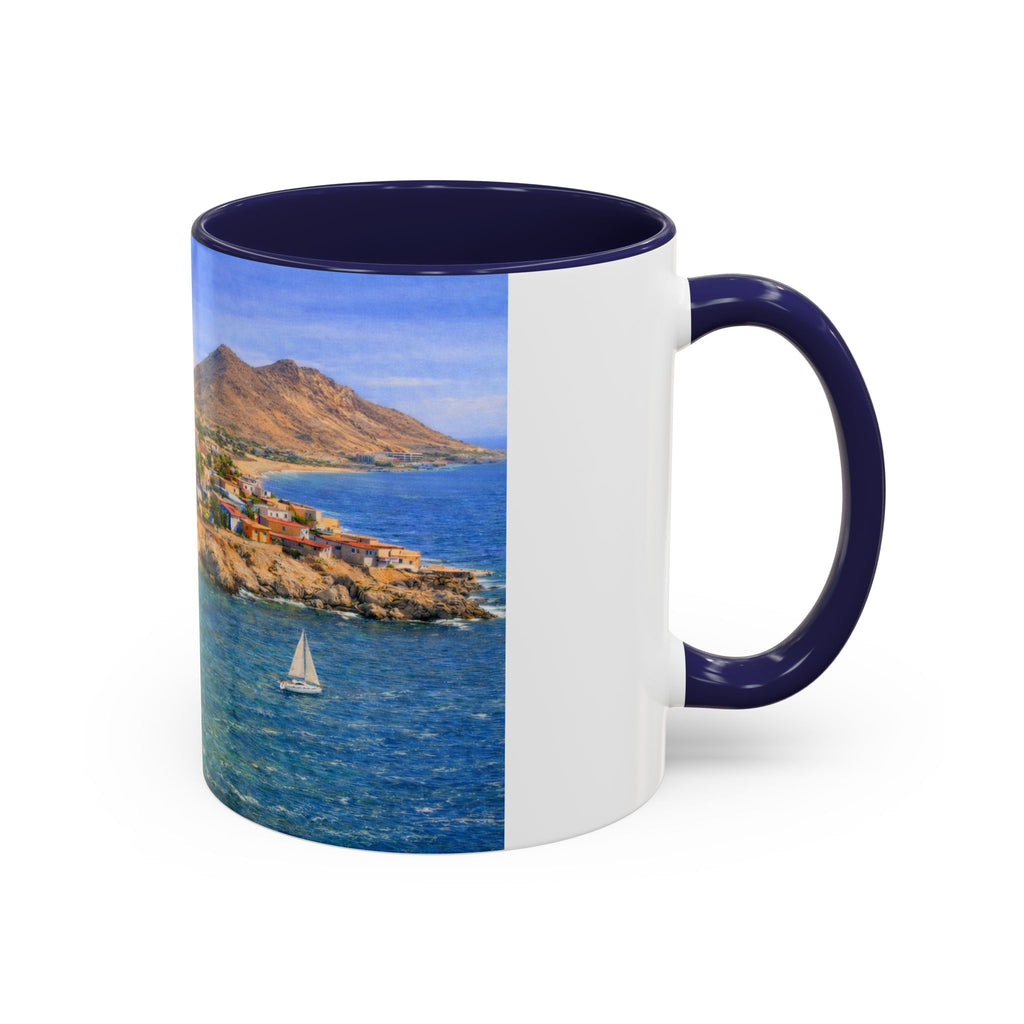 Coastal Village Accent Coffee Mug — Scenic Seaside Artwork 11/15oz