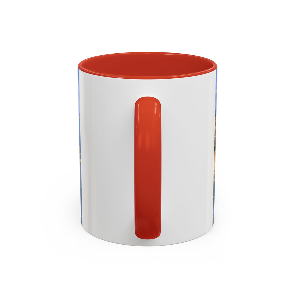 Coastal Village Accent Coffee Mug — Scenic Seaside Artwork 11/15oz