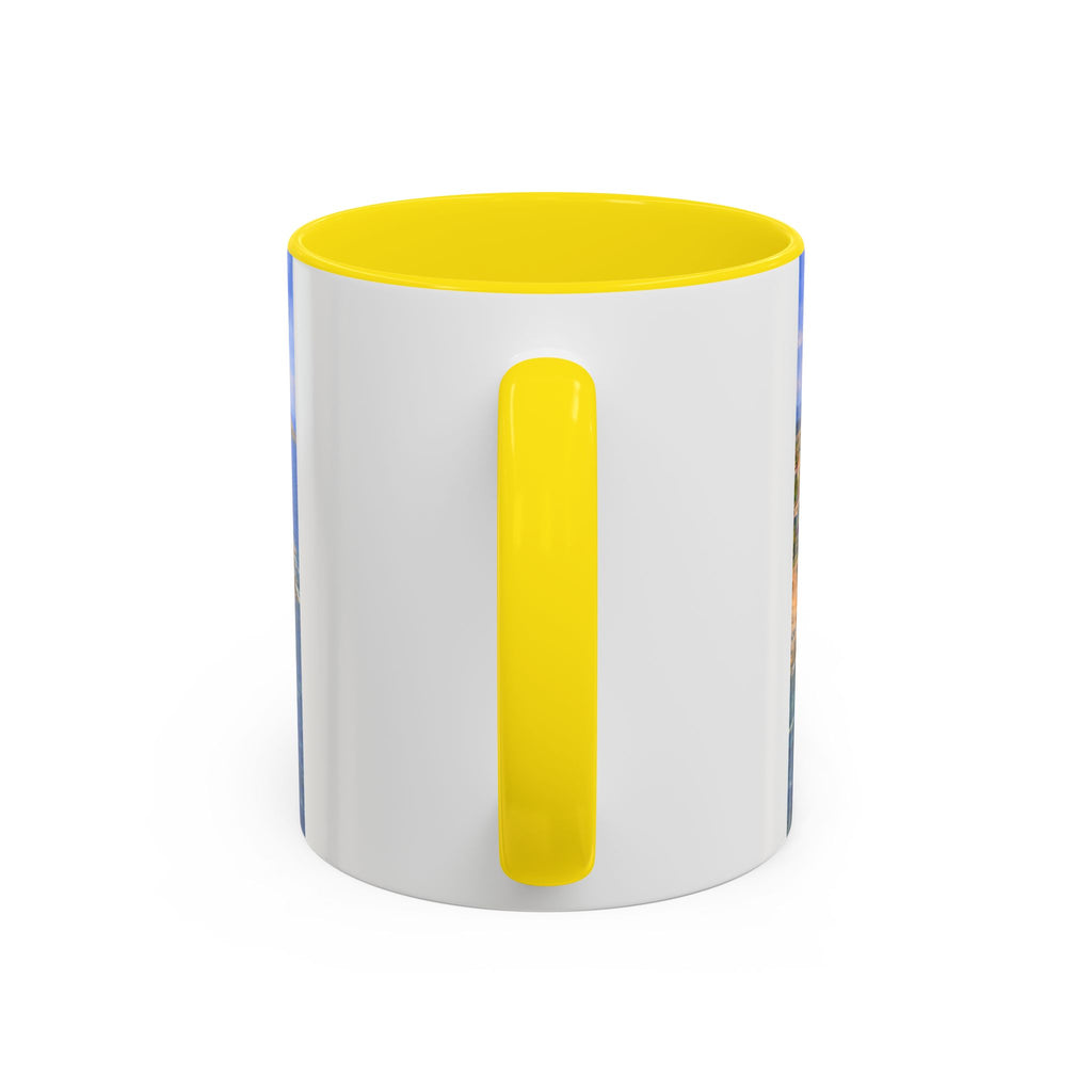Coastal Village Accent Coffee Mug — Scenic Seaside Artwork 11/15oz